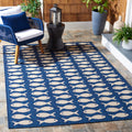 Safavieh Courtyard Collection CY6013 Indoor/Outdoor Non-Shedding Stain ant Patio Backyard Area Rug, 4 x 57, Navy/Beige