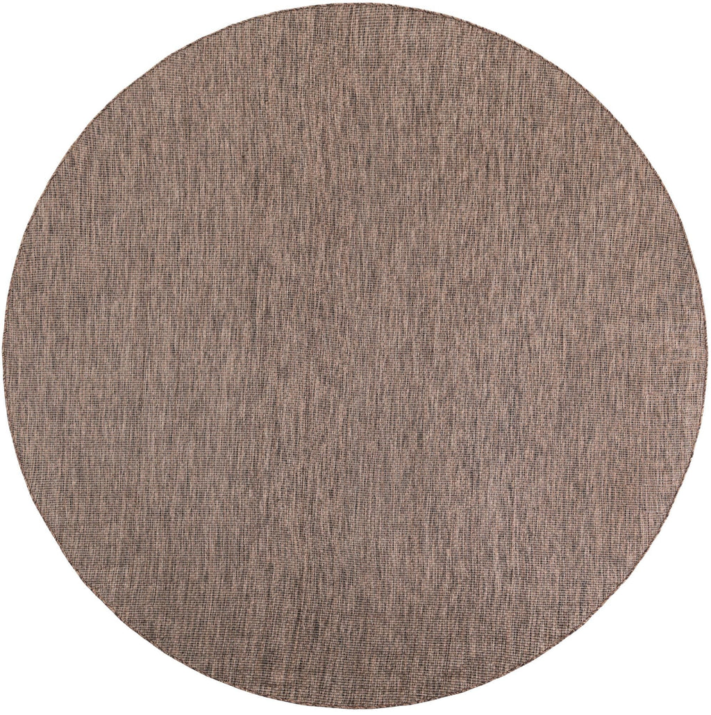 Unique Loom Outdoor Solid Collection Area Rug (10' Round Light Brown/Ivory)