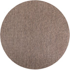 Unique Loom Outdoor Solid Collection Area Rug (10' Round Light Brown/Ivory)