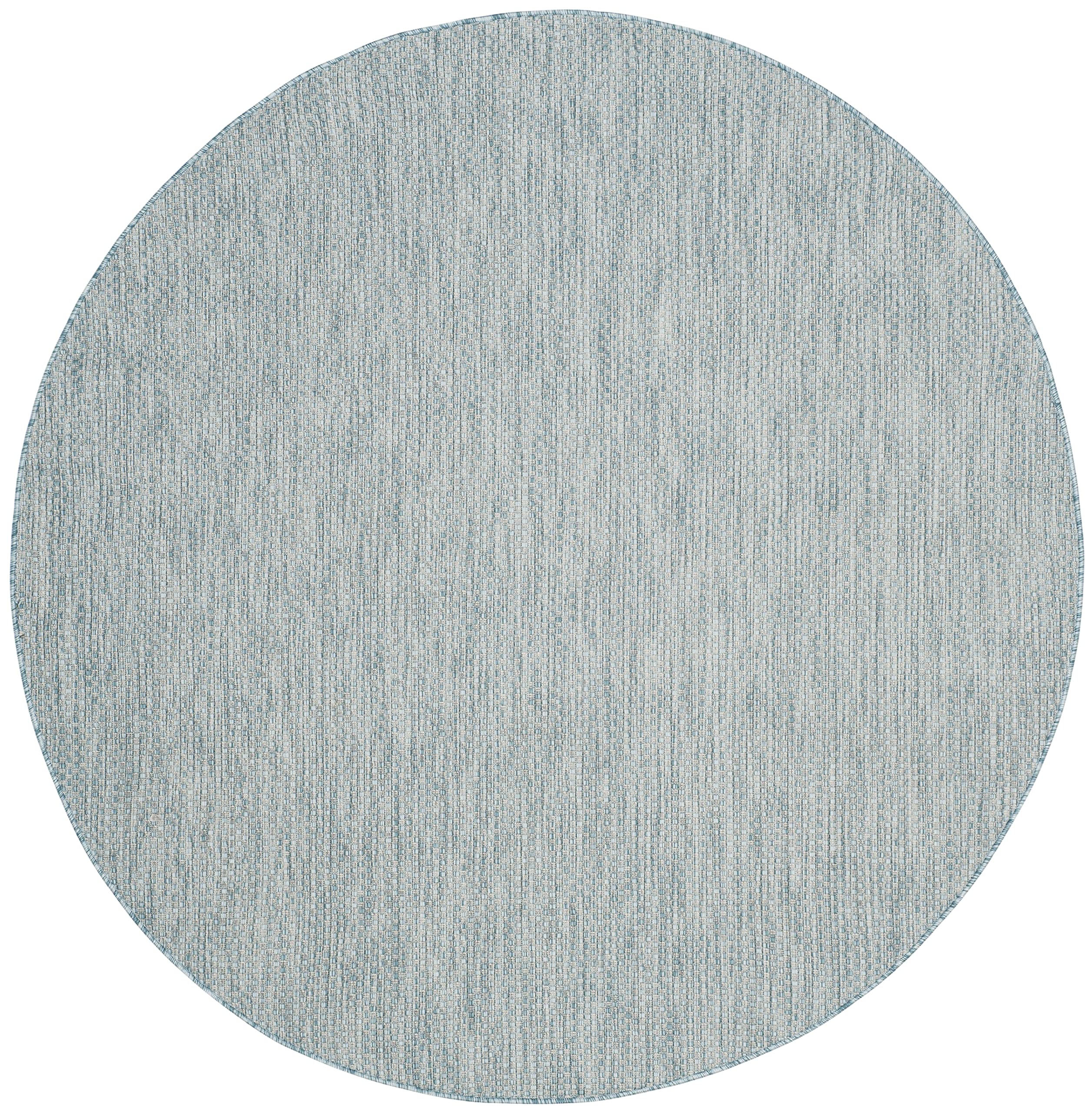 Safavieh Courtyard Collection Area Rug - 9' Round, Aqua & Grey, Non-Shedding & Easy Care, Indoor/Outdoor & Washable-Ideal For Patio, Backyard, Mudroom (Cy8521-37121)