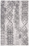 SAFAVIEH Adirondack Collection Accent Rug - 26 x 4, Silver & Black, Moroccan Boho Distressed Design, Non-Shedding & Easy Care,