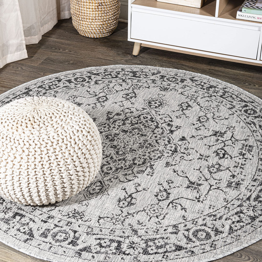 Jonathan Y Smb102D-5R Rozetta Boho Medallion Textured Weave Indoor Outdoor -Area Rug Coastal Bohemian Rustic Glam Easy-Cleaning
