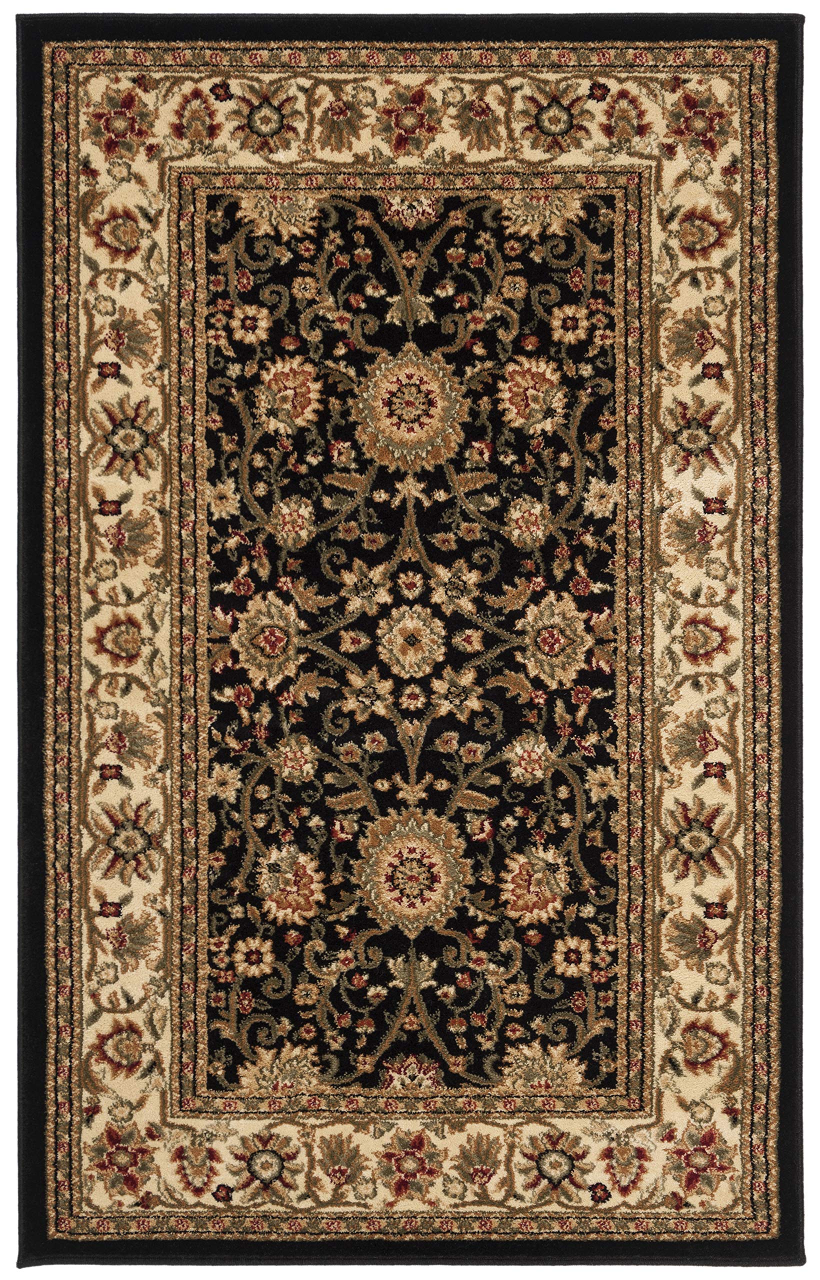 SAFAVIEH Lyndhurst Collection Accent Rug - 23 x 4, Black & Ivory, Traditional Oriental Design, Non-Shedding & Easy Care, Ideal
