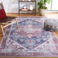 SAFAVIEH Tucson Collection Area Rug - 5 x 8, Navy & Red, Persian Medallion Design, Non-Shedding Machine Washable & Slip Resist