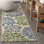 Jonathan Y Smb110B-28 Zinnia Modern Floral Textured Weave Indoor Outdoor Area-Rug Bohemian Coastal Easy-Cleaning Bedroom Kitchen