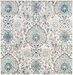 Safavieh Madison Collection Area Rug - 11' Square, Cream & Light Grey, Boho Chic Glam Paisley Design, Non-Shedding & Easy Care,