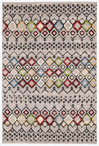 Safavieh Amsterdam Collection Accent Rug - 4' X 6', Light Grey & Multi, Moroccan Boho Design, Non-Shedding & Easy Care, Ideal Fo