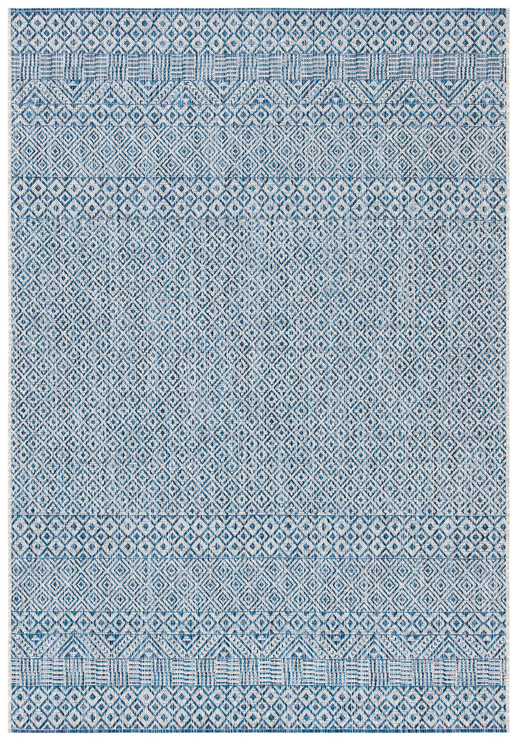 Safavieh Courtyard Collection 6'7' X 9'6' Grey/Blue Cy8235 Indoor-Outdoor Waterproof Easy-Cleaning Patio Backyard Mudroom Area-Rug