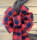Red Black Buffalo Plaid Ribbon - 2 1/2' X 10 Yards, Wired Edge, Checkered, Wreath, Garlands, Swag, Bows, Gift Basket, Birthday,