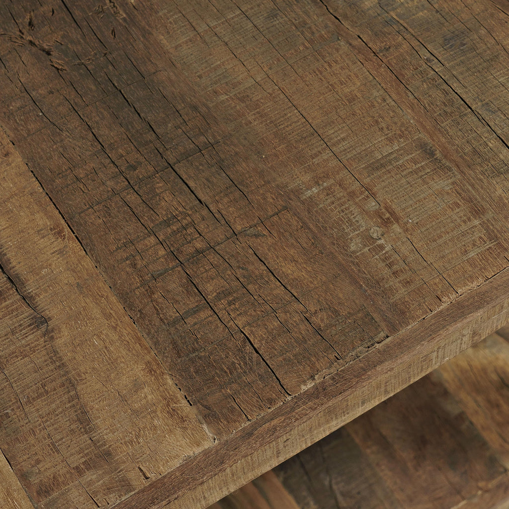 Jofran Reclamation Rustic Reclaimed Solid Wood Square End Table with Storage Shelf