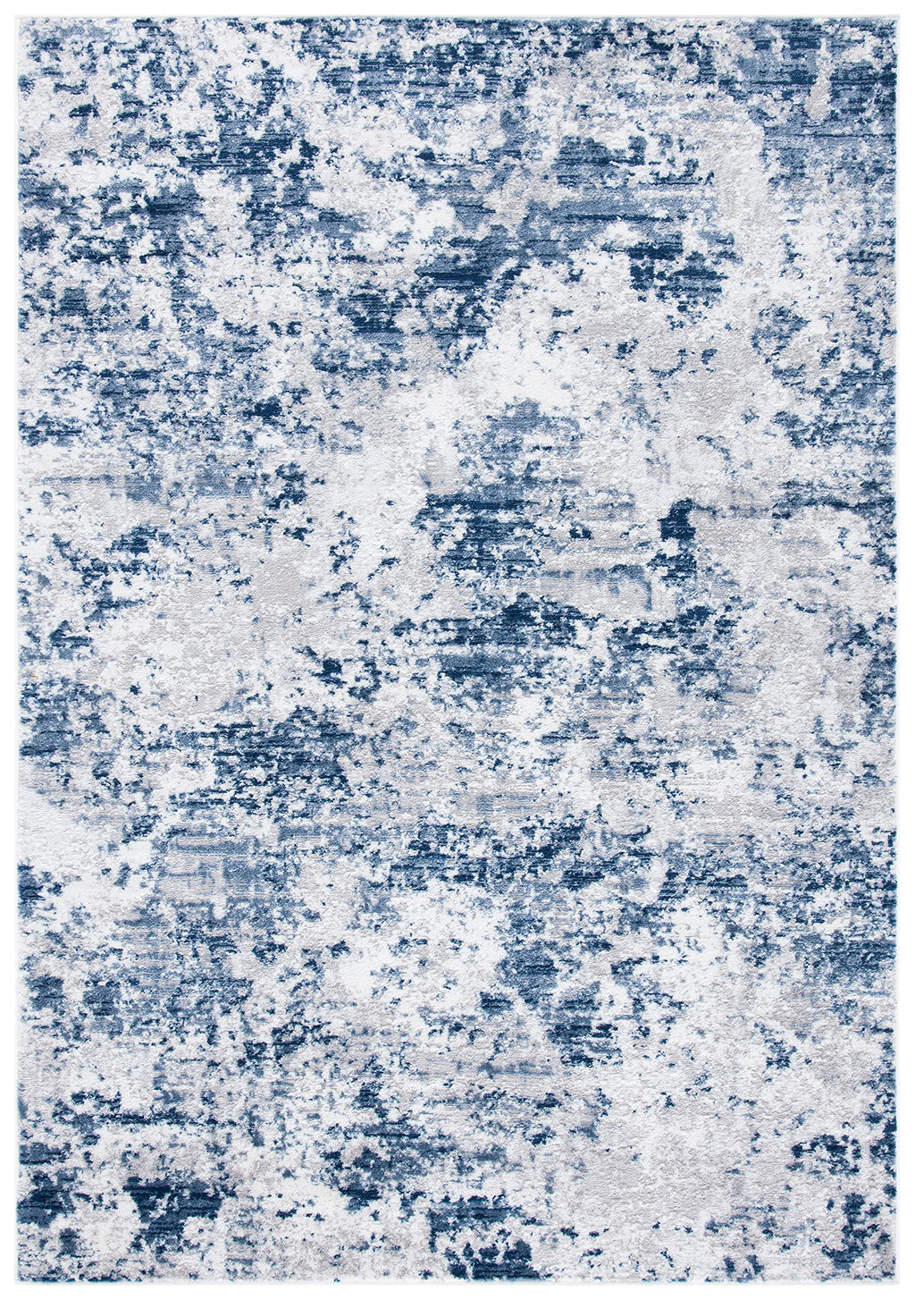 SAFAVIEH Amelia Collection Accent Rug - 2'2'' x 4', Navy & Grey, Modern Abstract Design, Non-Shedding & Easy Care, Ideal for Hig