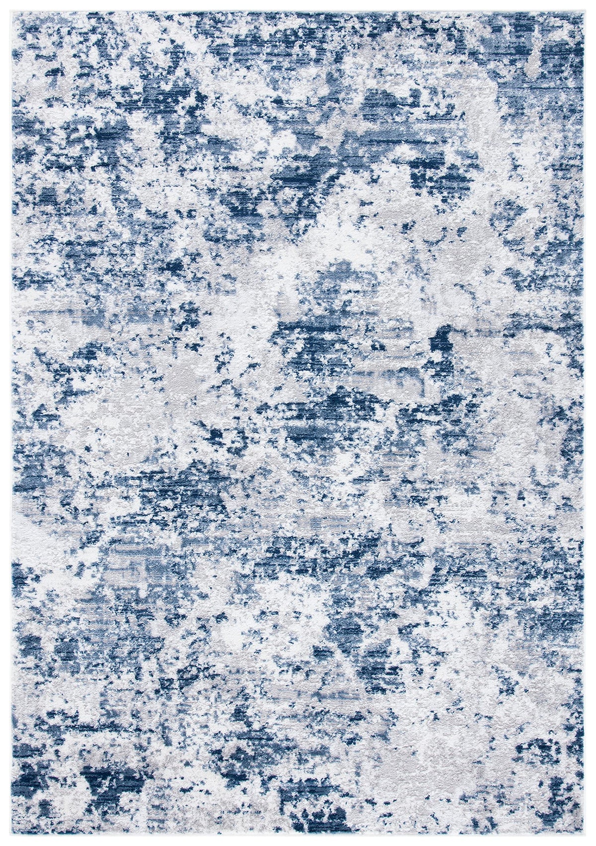 SAFAVIEH Amelia Collection Accent Rug - 2'2'' x 4', Navy & Grey, Modern Abstract Design, Non-Shedding & Easy Care, Ideal for Hig