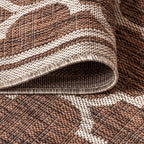 Jonathan Y Smb109B-9R Trebol Moroccan Trellis Textured Weave Indoor/Outdoor Area Rug, Modern, Bohemian, Contemporary For Bedroom, Kitchen, Living Room, Easy-Cleaning, Espresso/Taupe, 9' Round