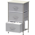 Simple Houseware Nightstands Dresser for Bedroom 3-Tier Organizer Drawer Storage Tower, Grey