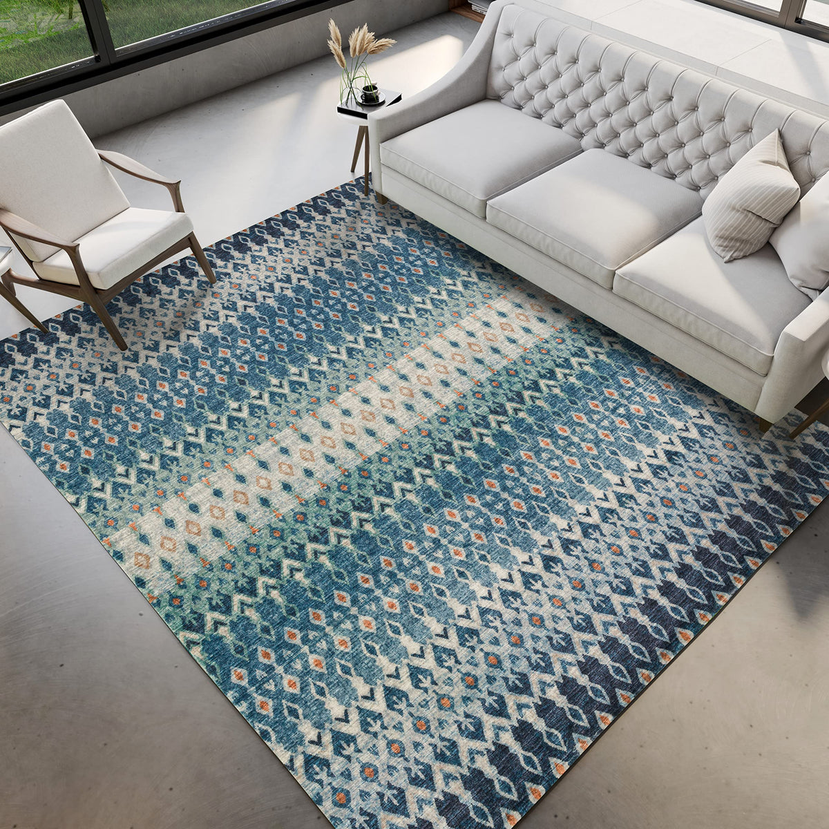 Dalyn Rugs Brisbane Br1 Tribal Trellis Indigo 3' X 5'