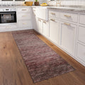 Addison Rugs Marston 2'3" X 7'6" Transitional Burgundy Indoor Outdoor Hallway Runner Rug, Stain Resistant Washable Carpet, Easy Clean, Non Shedding, Bedroom, Living Room, Dining Room, Kitchen Rug