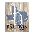 Personalized Printed Wood Family Name Sign With Established Date And State Shape Design 16x20