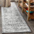 JONATHAN Y MDP100A-28 Modern Vintage Medallion Light Grey 2 ft. x 8 ft. Runner Rug Contemporary, Transitional, Bohemian, Perfect