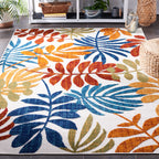 Safavieh Cabana Collection 3' X 5' Cream/Red Cbn814A Botanical Indoor/ Outdoor Non-Shedding Easy Cleaning Patio Backyard Deck Porch Mudroom Area Rug
