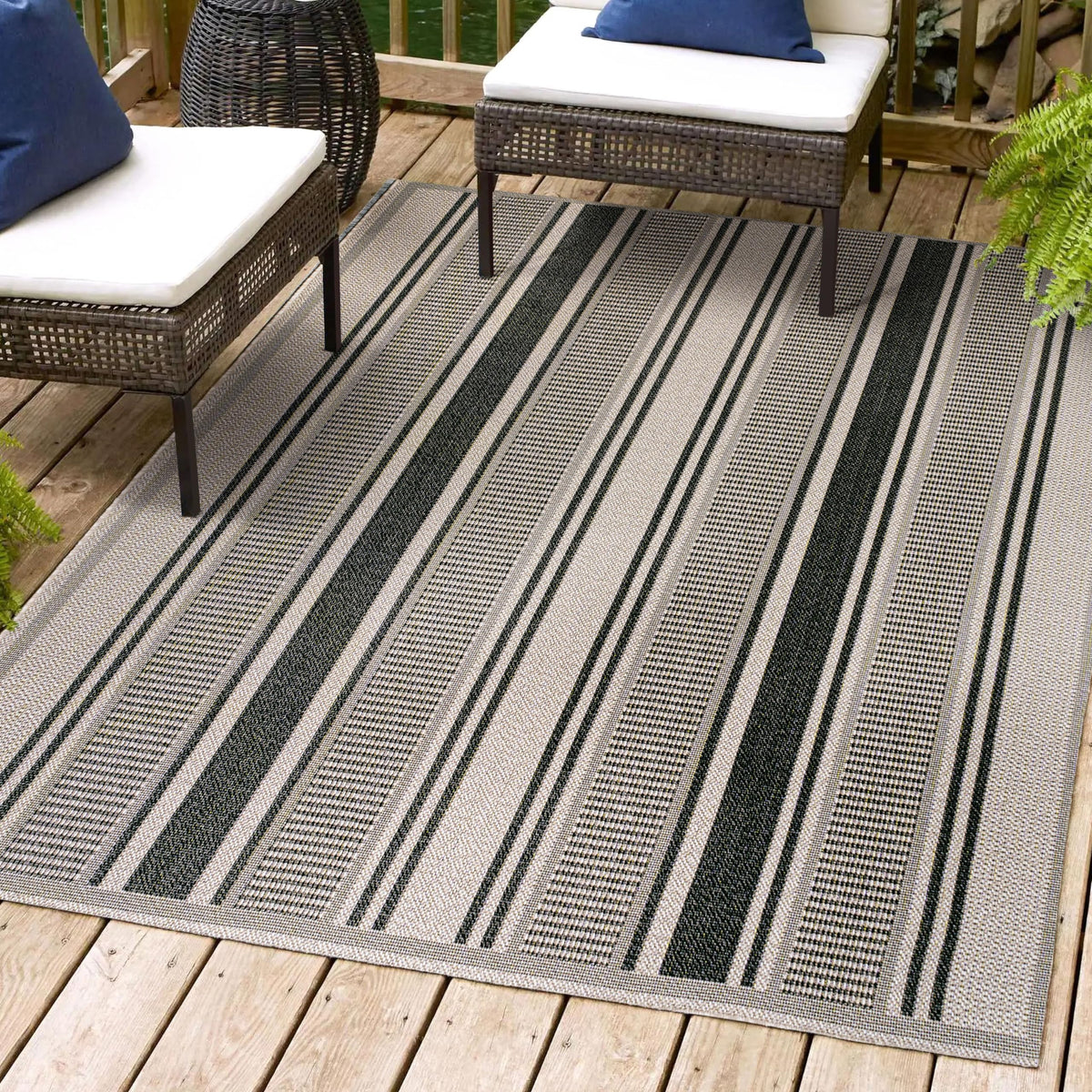 Jonathan Y Smb202D-3 Haynes Modern Double Stripe Indoor Outdoor Area-Rug, Rustic, Transitional, Farmhouse Easy-Cleaning,Bedroom,