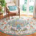 SAFAVIEH Madison Collection 5 Round Grey/Light Blue MAD447F Boho Chic Medallion Distressed Non-Shedding Dining Room Entryway Fo