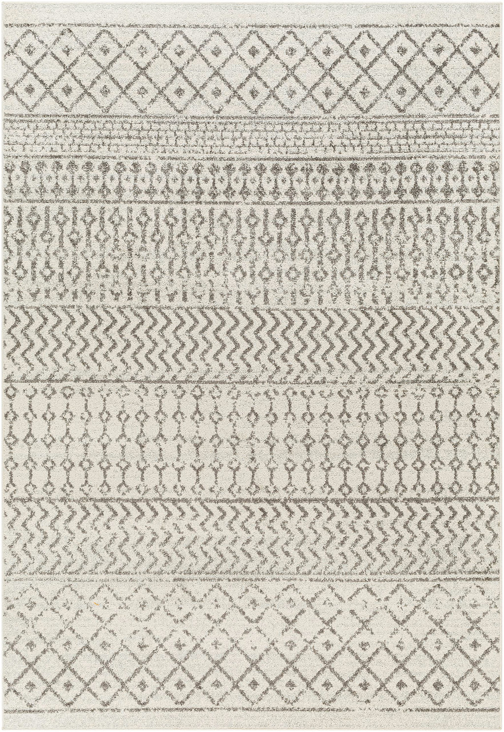 Livabliss Chester Boho Moroccan Area Rug, 7'10'' X 11', Cream/Charcoal