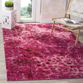 SAFAVIEH Monaco Collection 67 Square Fuchsia MNC225F Boho Chic Abstract Watercolor Non-Shedding Living Room Bedroom Dining Home