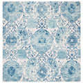 SAFAVIEH Madison Collection Area Rug - 10' Square, Cream & Turquoise, Boho Chic Glam Paisley Design, Non-Shedding & Easy Care, I