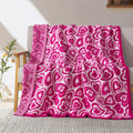 Elegant Comfort Premium Valentine'S Day Throw Blanket - Ultra Soft And Lightweight, Luxury Knitted Breathable Pink Hearts Blanke