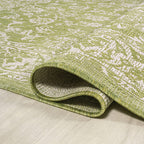 Jonathan Y Smb100D-3 Tela Bohemian Textured Weave Floral Indoor Outdoor Area Rug, Coastal, Traditional, Transitional Easy Cleaning,Bedroom,Kitchen,Backyard,Patio,Non Shedding, Green/Cream, 3 X 5