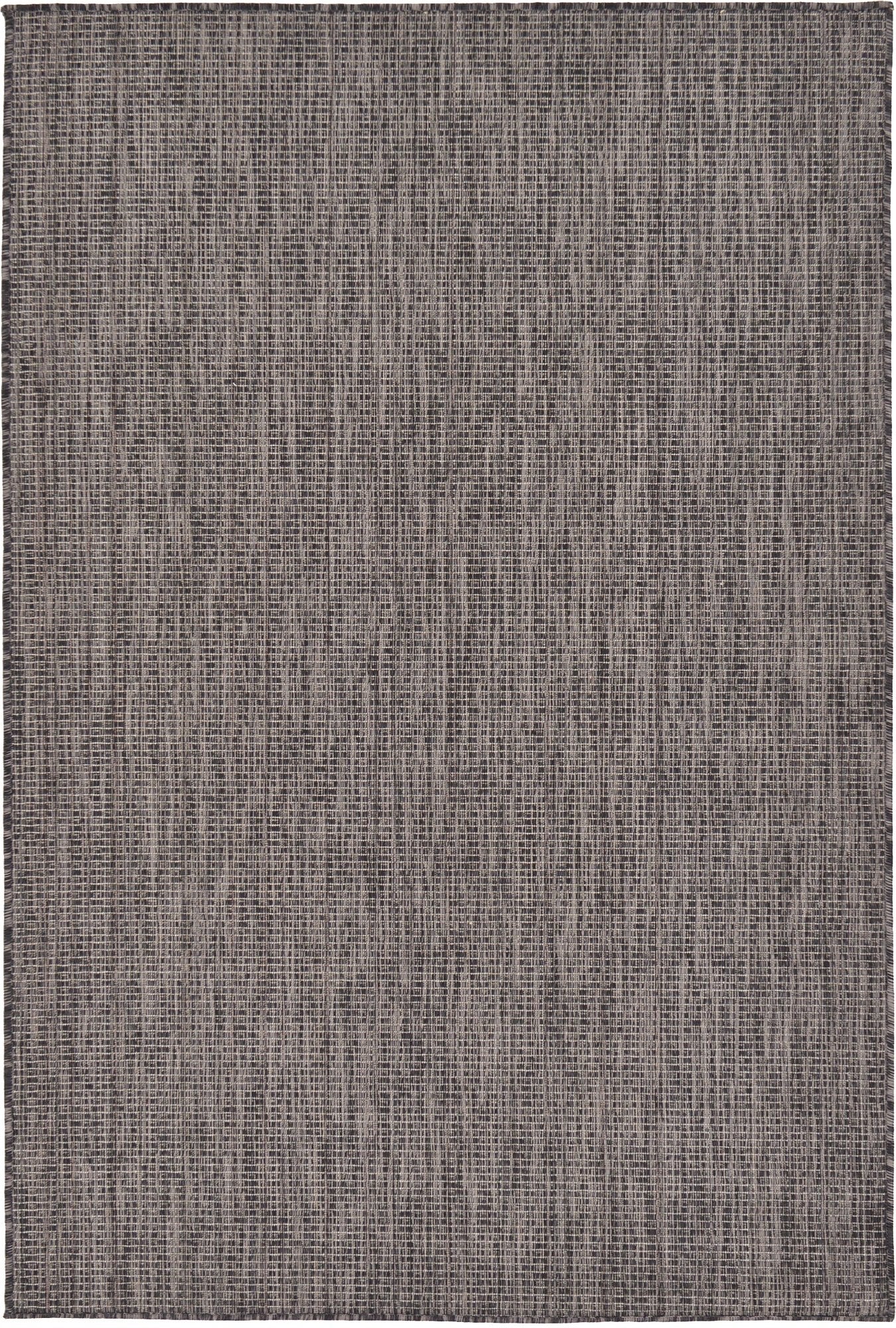 Unique Loom Collection Casual Transitional Solid Heathered Indoor/Outdoor Flatweave Area Rug (4' 1' X 6' 1' Rectangle, Black/I