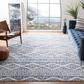 SAFAVIEH Tulum Collection Area Rug - 9 x 12, Ivory & Navy, Moroccan Boho Tribal Design, Non-Shedding & Easy Care, Ideal for Hi