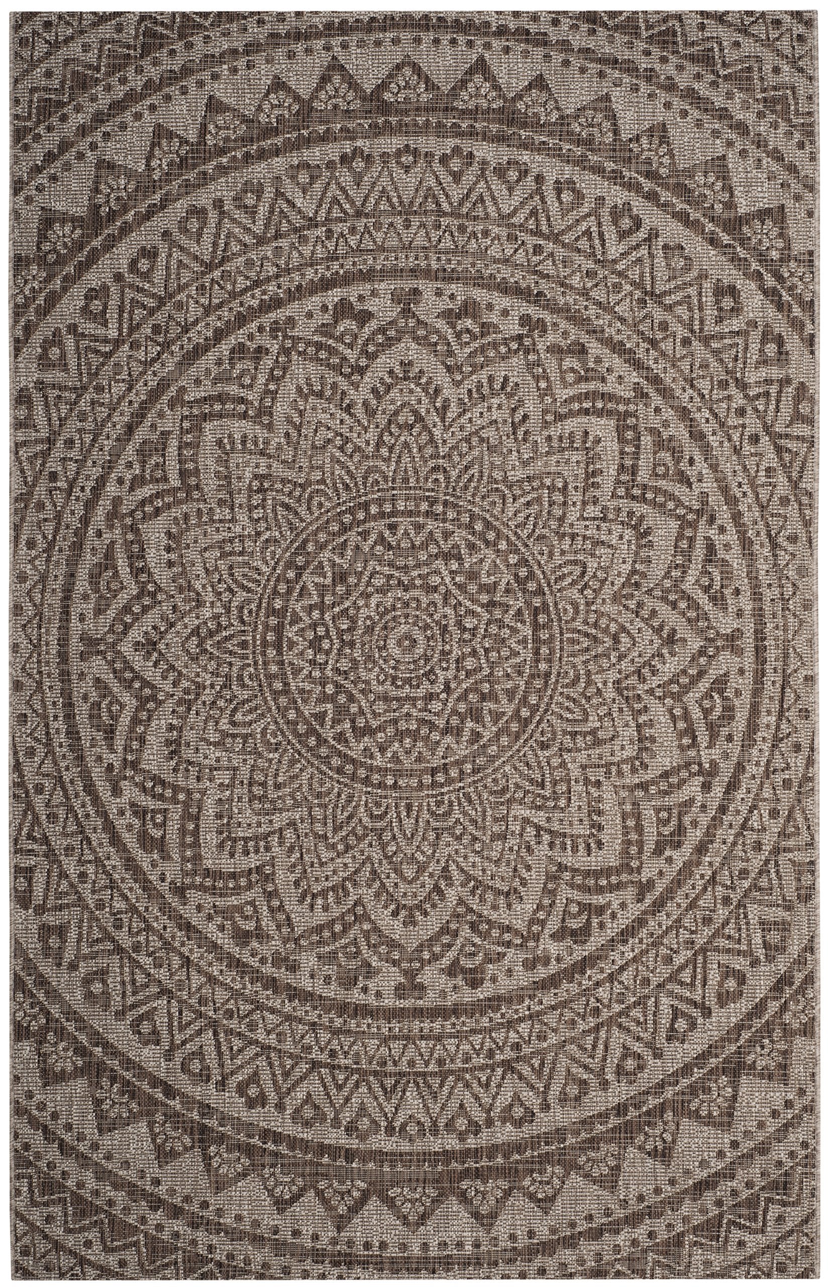 Safavieh Courtyard Collection 80.4' X 115.2' Beige/Brown Cy8734 Indoor/ Outside Waterproof Easy Cleansingpatio Backyard Mudroom Area Mat