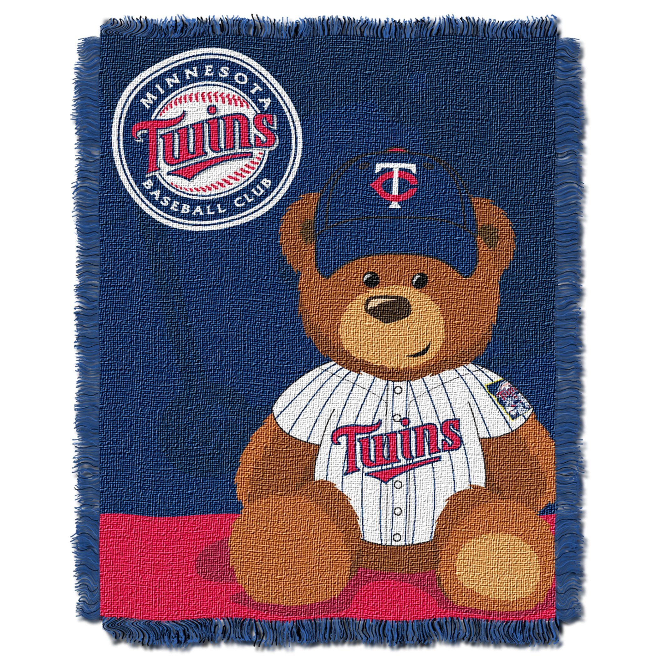 Northwest MLB Minnesota Twins Baby Woven Jacquard Throw Blanket, 36 x 46 , Blue