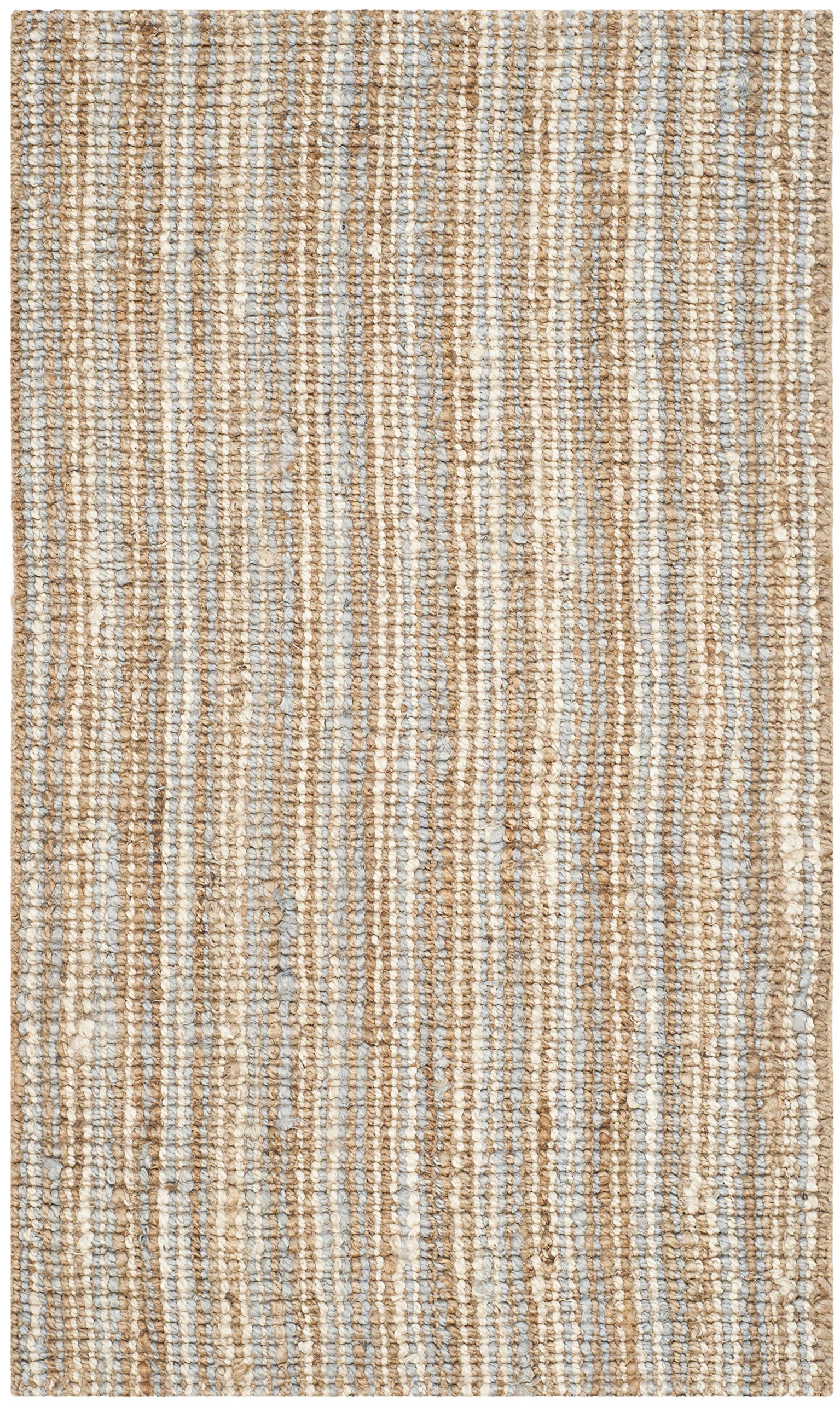 SAFAVIEH Natural Fiber Collection Accent Rug - 2 x 3, Grey & Natural, Handmade Chunky Textured Jute 0.75-inch Thick, Ideal for