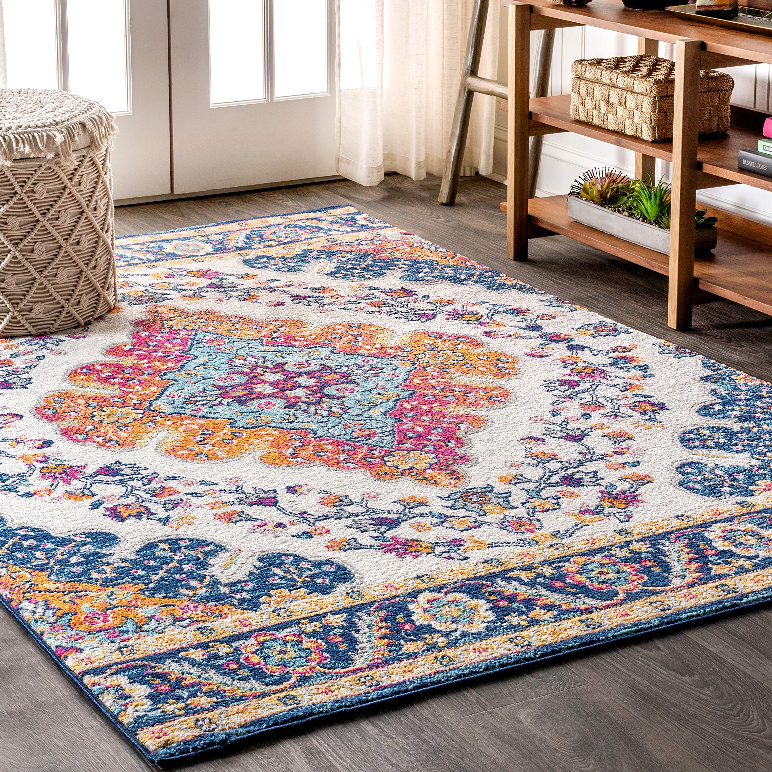 JONATHAN Y BMF106A-9 Bohemian Flair Boho Vintage Medallion Indoor Area-Rug Floral Easy-Cleaning High Traffic Bedroom Kitchen Liv