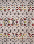 Safavieh Amsterdam Collection Area Rug - 10' X 14', Light Grey & Multi, Moroccan Boho Design, Non-Shedding & Easy Care, Ideal Fo