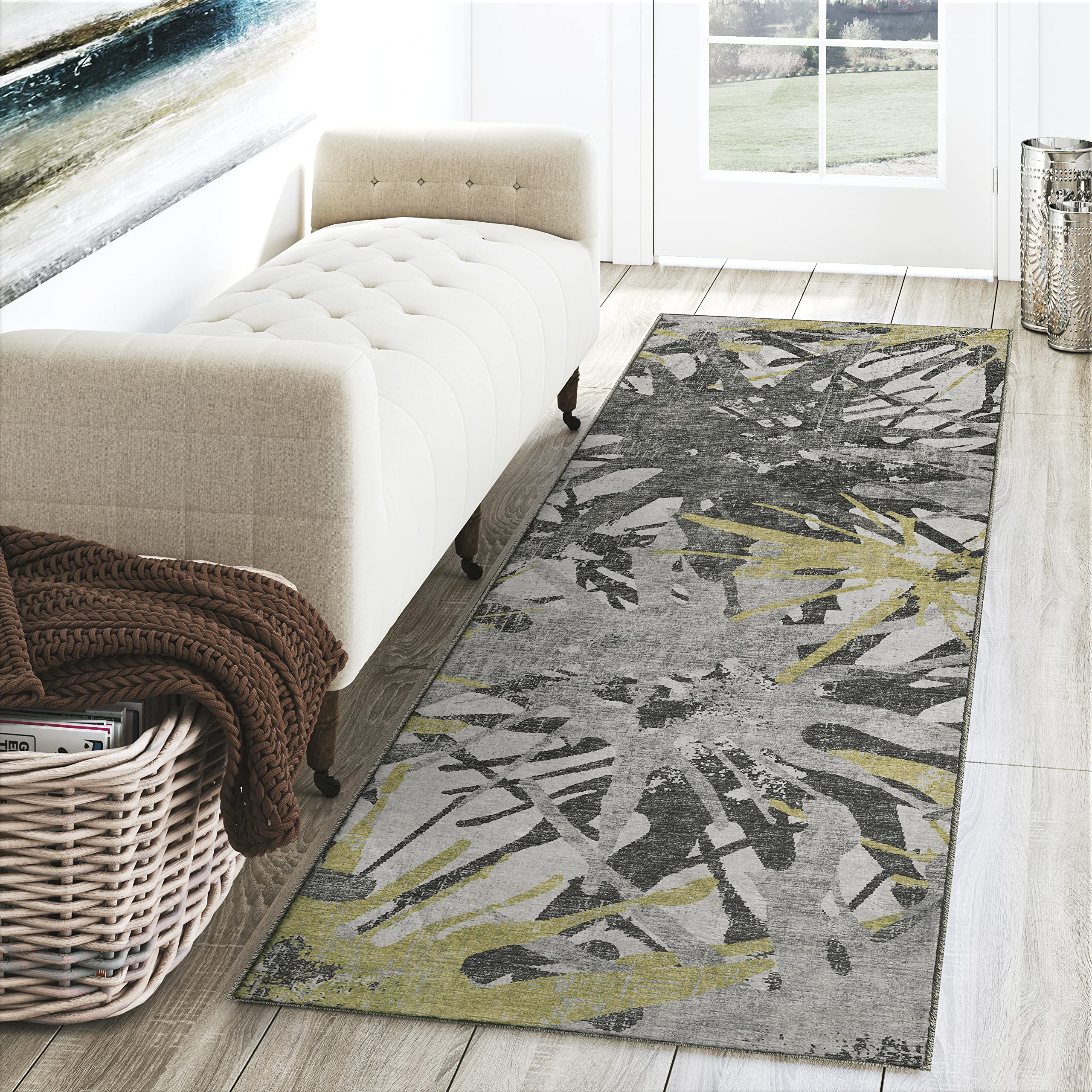 Dalyn Rugs Brisbane Br6 Dynamic Color Splash Gold 2'3&quot; X 7'6&quot;