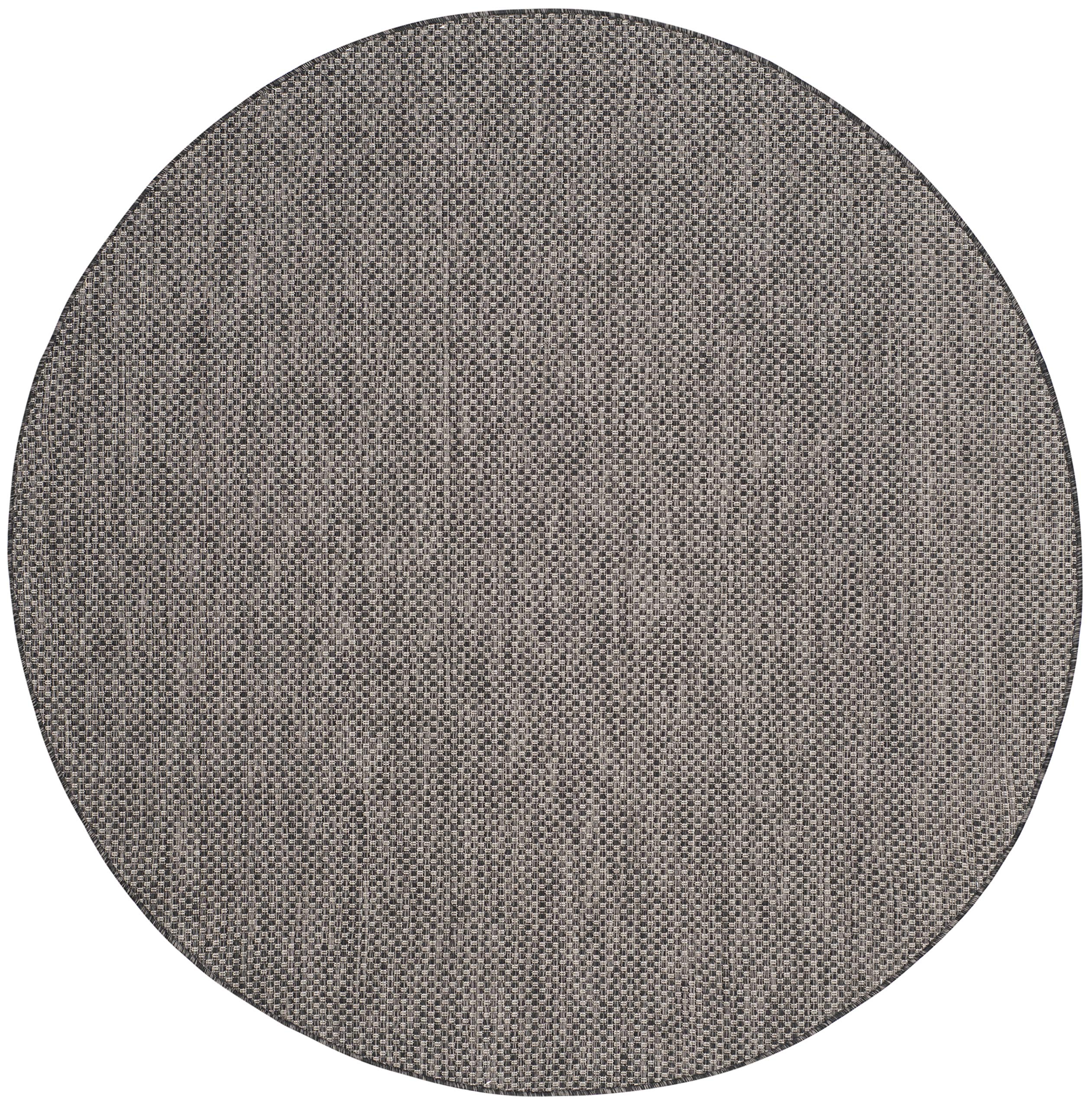 Safavieh Courtyard Collection Area Rug - 10' Round, Black & Beige, Non-Shedding & Easy Care, Indoor/Outdoor & Washable-Ideal For Patio, Backyard, Mudroom (Cy8521-36621)