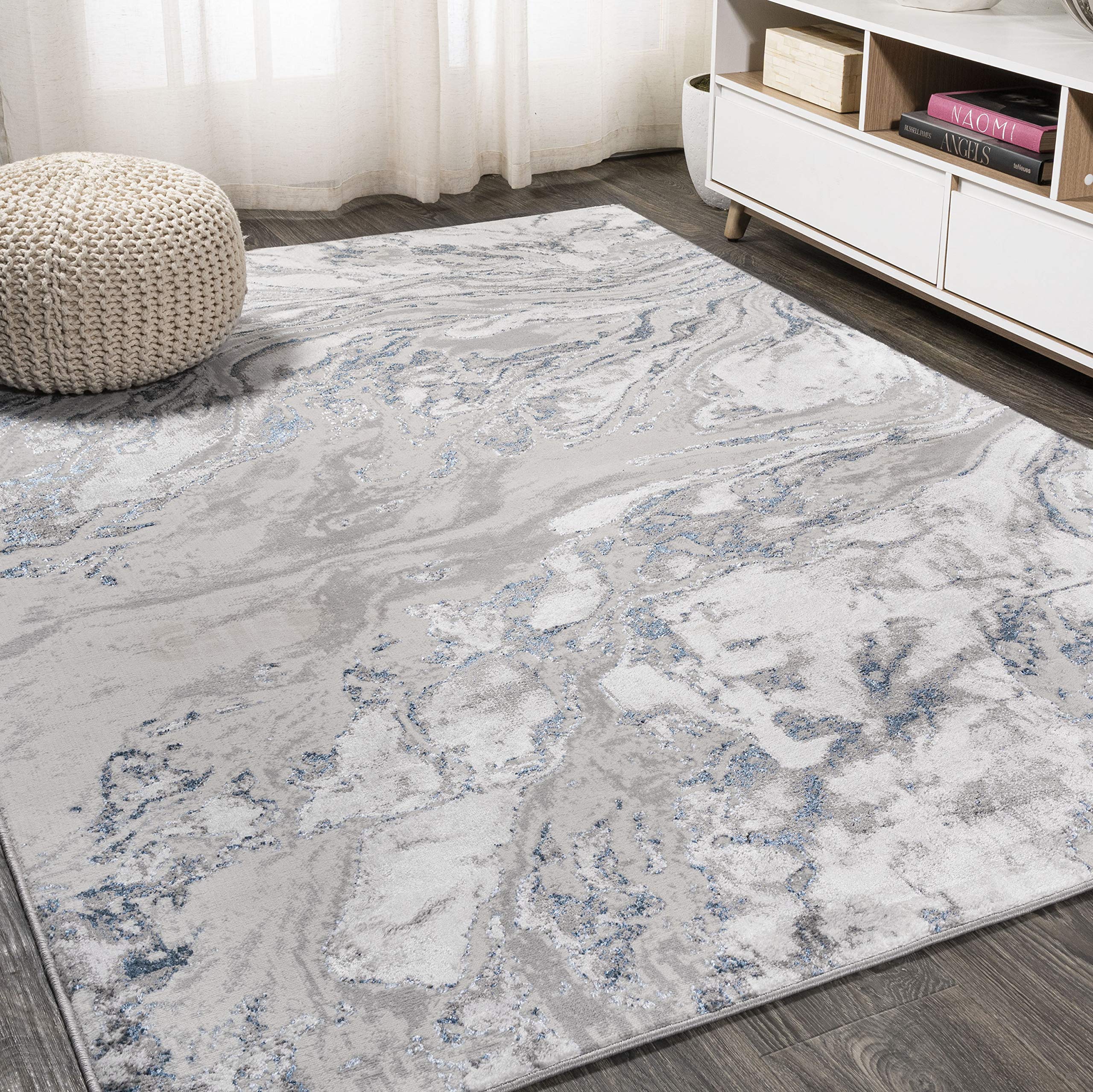 JONATHAN Y SOR203B-5 Swirl Marbled Abstract Indoor Area Rug Contemporary Casual Transitional Easy-Cleaning Bedroom Kitchen Livin