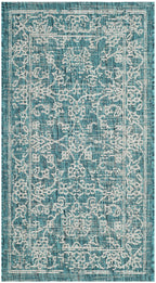 Safavieh Courtyard Collection 2' X 3'7' Turquoise Cy8680 Indoor/ Outdoor Waterproof Easy Cleaning Patio Backyard Mudroom Accent Rug