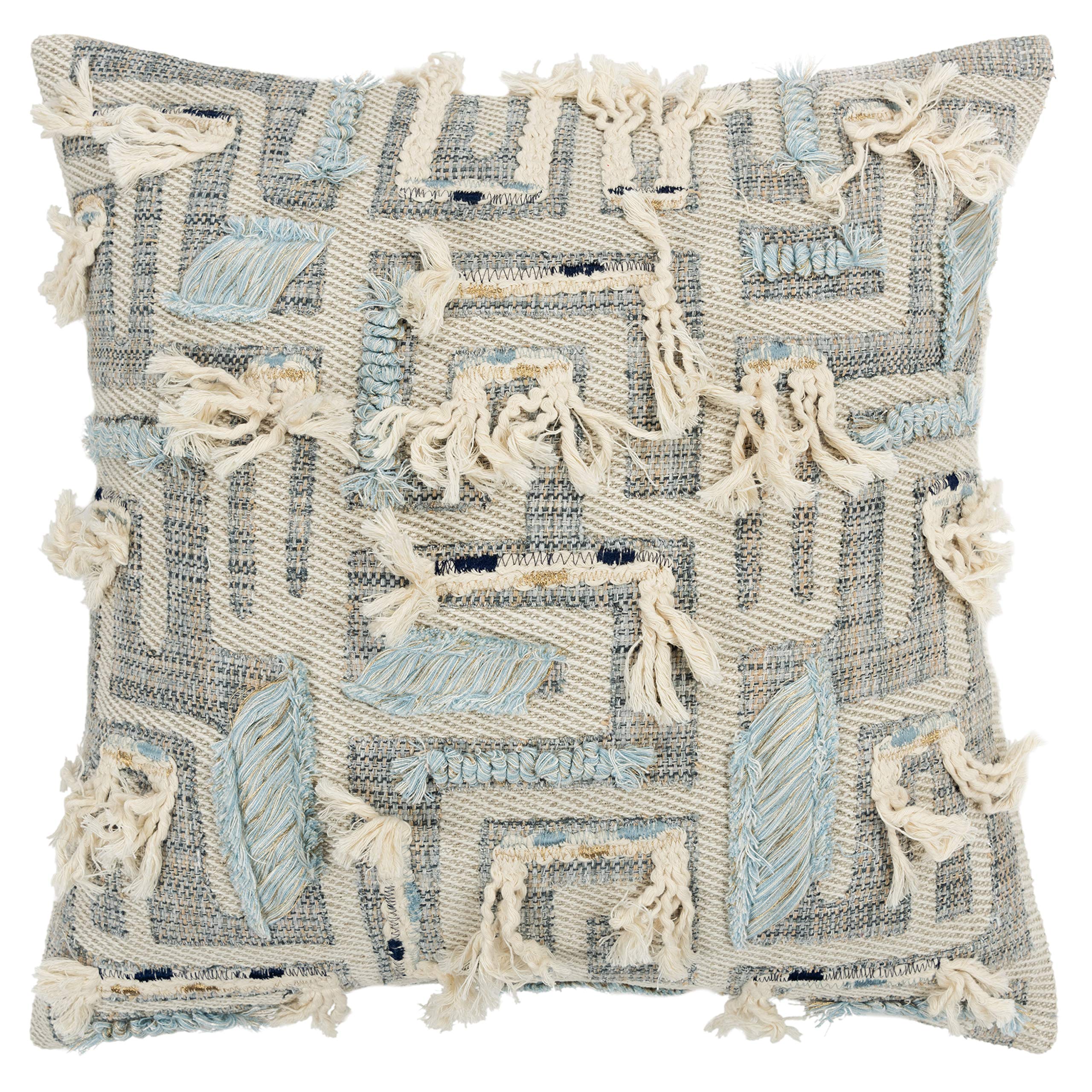 Rizzy Home Abstract 20" x 20" Cotton Pillow Cover in Gray