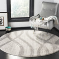 SAFAVIEH Adirondack Collection 8 Round Cream/Grey ADR125C Modern Wave Distressed Non-Shedding Living Room Bedroom Area Rug