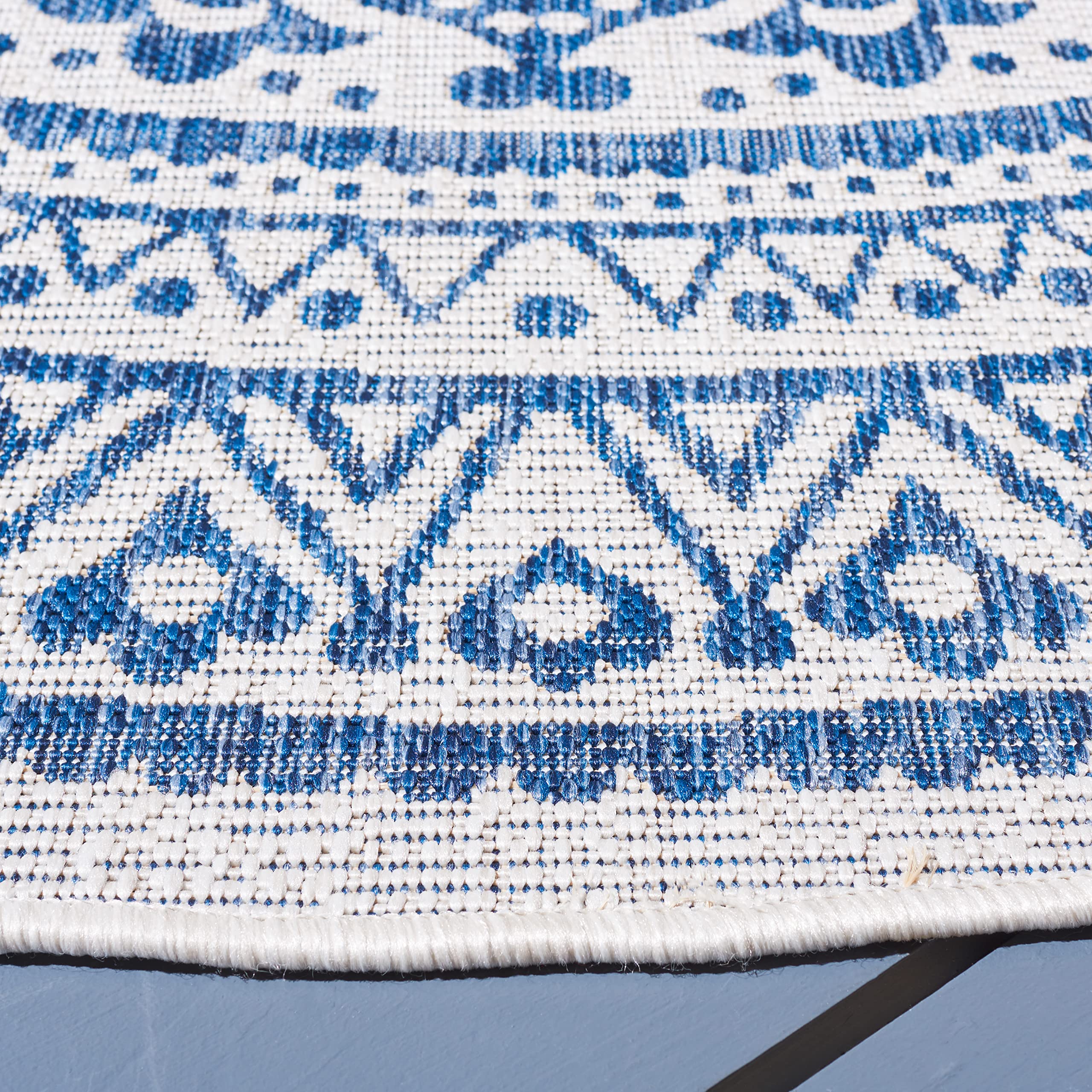 Safavieh Courtyard Collection 80.4' X 80.4' Grey / Teal Cy8734 Indoor-Outdoor Waterproof Easy-Cleaning Patio Backyard Mudroom Area-Rug