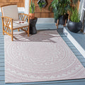 Safavieh Courtyard Collection 4' X 5'7' Ivory/Soft Pink Cy8734 Indoor/ Outdoor Waterproof Easy Cleaning Patio Backyard Mudroom