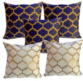 Vireo Dupian Jacquard Multi Colour Throw Pillow Covers/Cushion Covers  12X12 Inch Set Of 5Blue