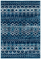 Safavieh Amsterdam Collection Accent Rug - 3' X 5', Navy & Beige, Moroccan Boho Design, Non-Shedding & Easy Care, Ideal For High