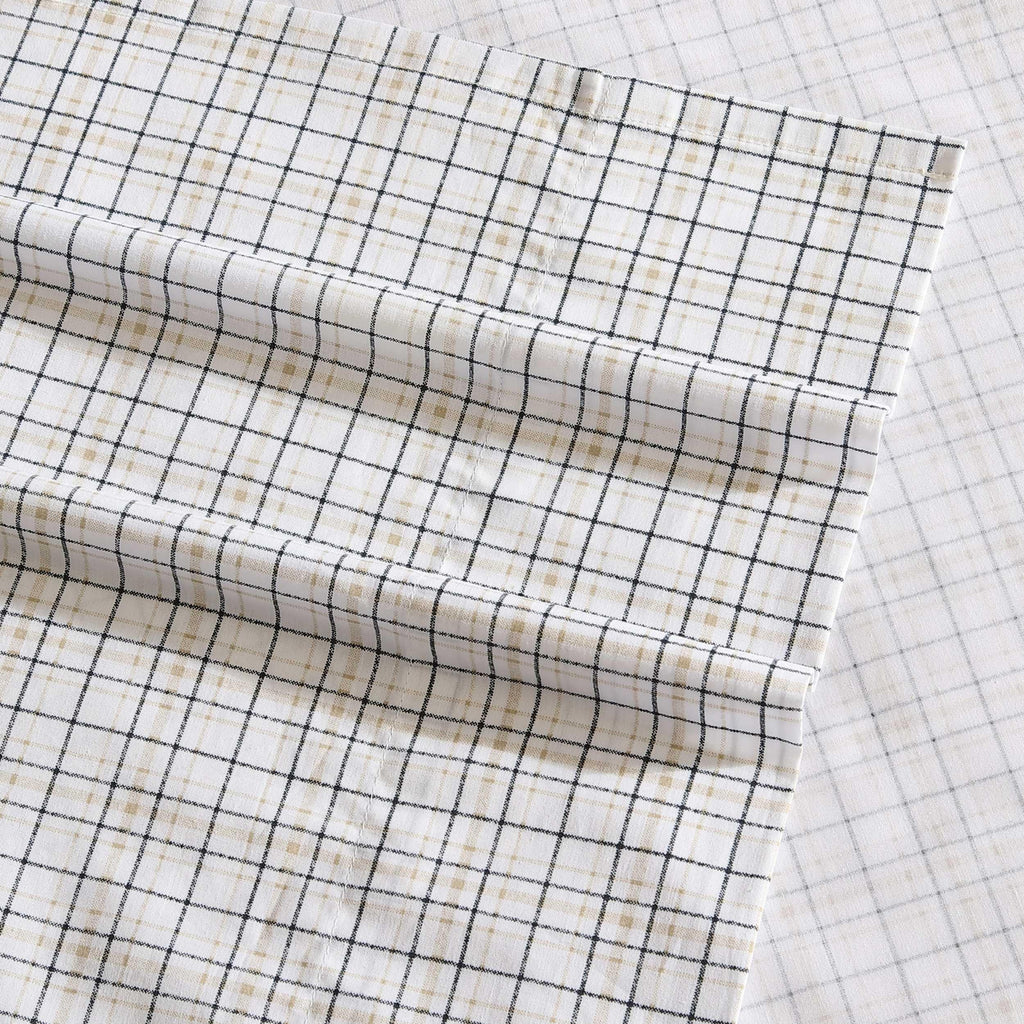 Nautica - King Sheets, Premium Cotton Percale Bedding Set, Plaid Bedding Set, Oeko-Tex Certified (Malor Plaid Blue, King)