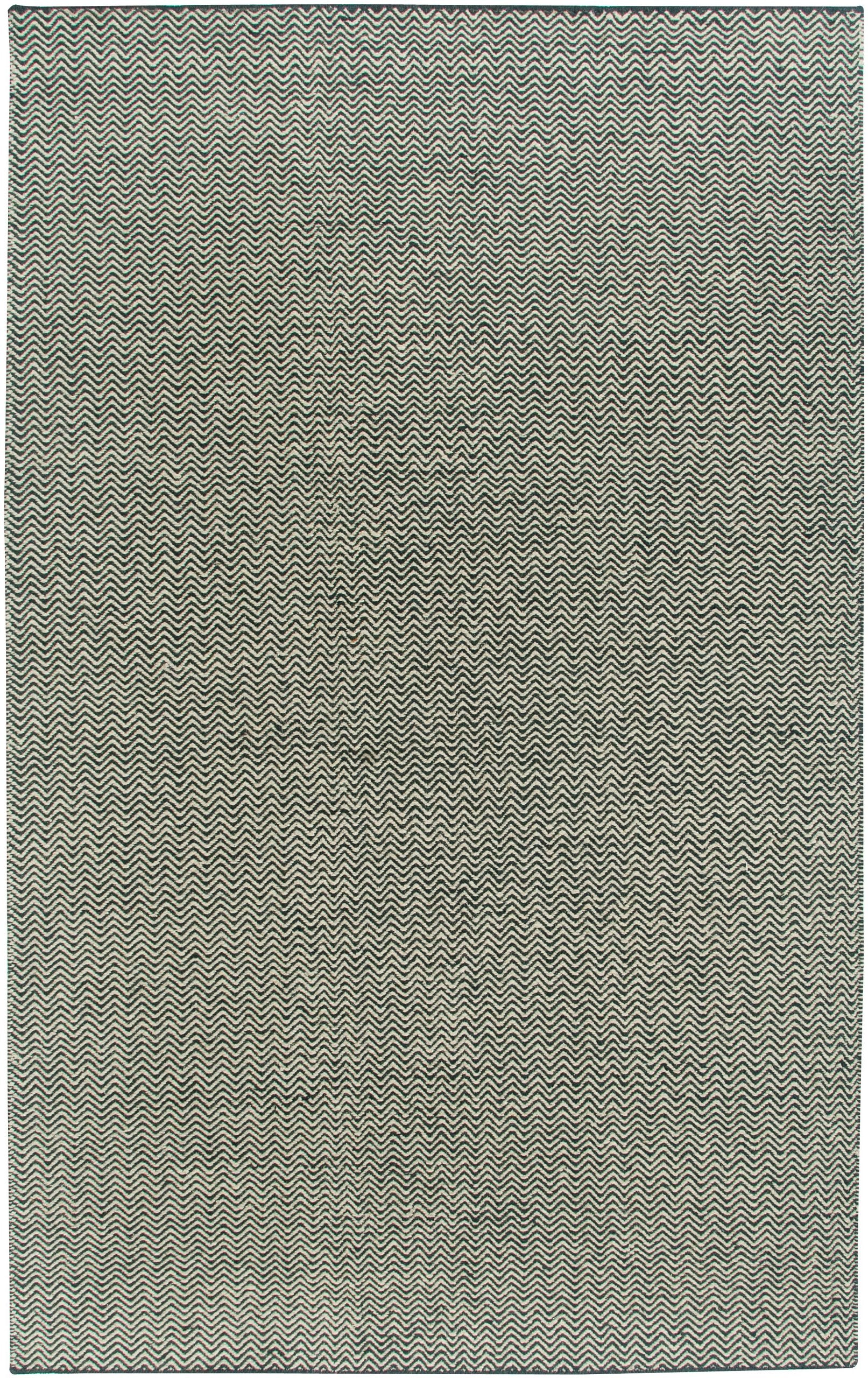 Rizzy Home | Tw2966 | Twist Collection | Wool Area Rug | 2'6" X 8' | Black/Off White Chevron