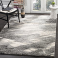 SAFAVIEH Retro Collection Accent Rug - 4 x 6, Grey & Ivory, Modern Abstract Design, Non-Shedding & Easy Care, Ideal for High T